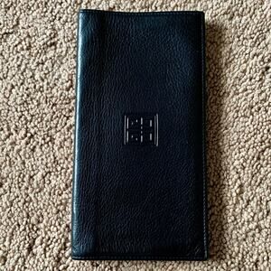 GV1001 Givenchy unisex black leather long card holder wallet